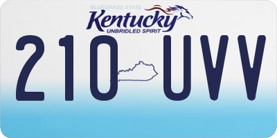 KY license plate 210UVV