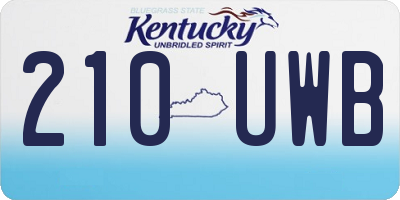 KY license plate 210UWB