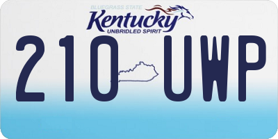 KY license plate 210UWP