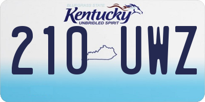 KY license plate 210UWZ