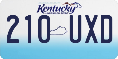 KY license plate 210UXD
