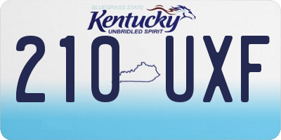 KY license plate 210UXF