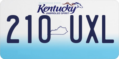 KY license plate 210UXL