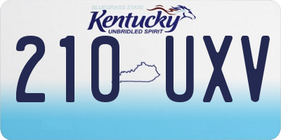 KY license plate 210UXV