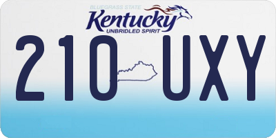 KY license plate 210UXY