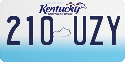 KY license plate 210UZY