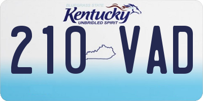KY license plate 210VAD