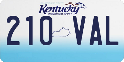 KY license plate 210VAL