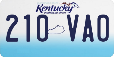 KY license plate 210VAO