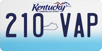 KY license plate 210VAP