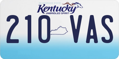 KY license plate 210VAS