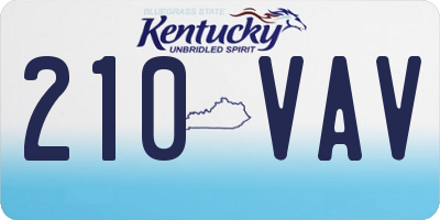 KY license plate 210VAV