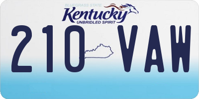 KY license plate 210VAW