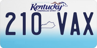 KY license plate 210VAX