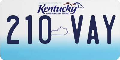 KY license plate 210VAY