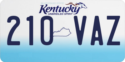 KY license plate 210VAZ