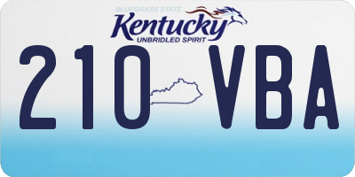 KY license plate 210VBA