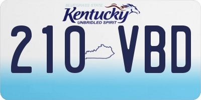 KY license plate 210VBD