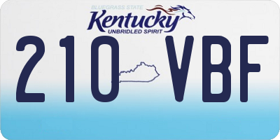 KY license plate 210VBF