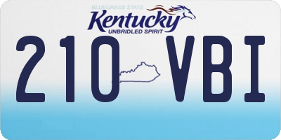 KY license plate 210VBI