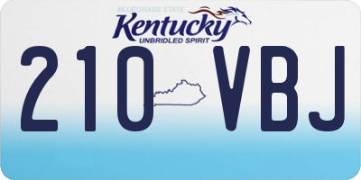 KY license plate 210VBJ