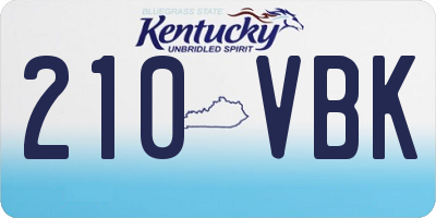 KY license plate 210VBK