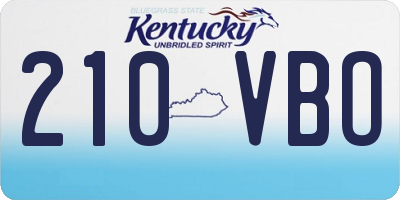 KY license plate 210VBO