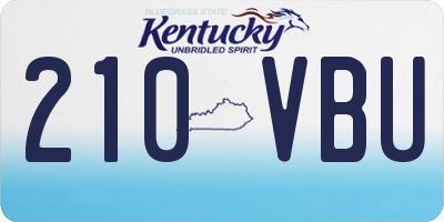 KY license plate 210VBU