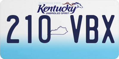 KY license plate 210VBX