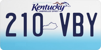 KY license plate 210VBY