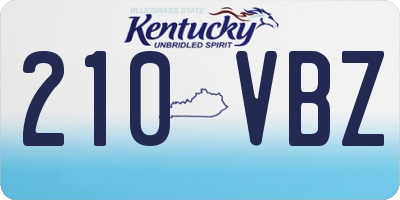 KY license plate 210VBZ