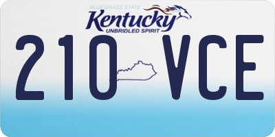 KY license plate 210VCE