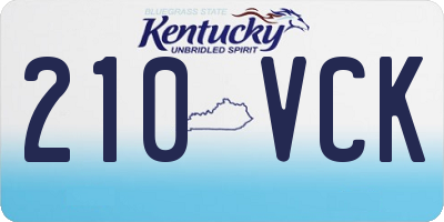 KY license plate 210VCK