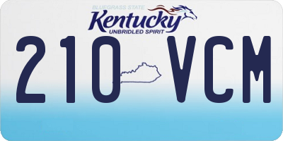KY license plate 210VCM