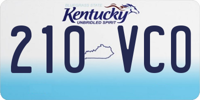 KY license plate 210VCO