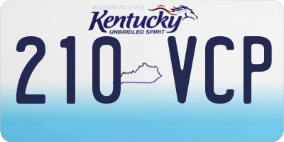 KY license plate 210VCP