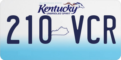 KY license plate 210VCR