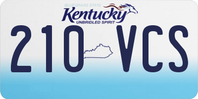 KY license plate 210VCS