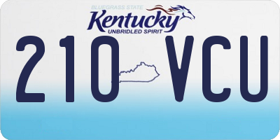 KY license plate 210VCU