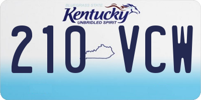 KY license plate 210VCW