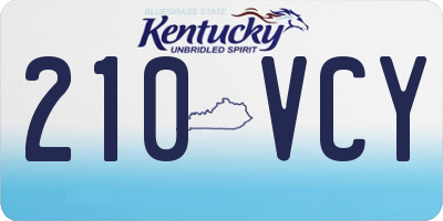 KY license plate 210VCY
