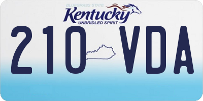 KY license plate 210VDA