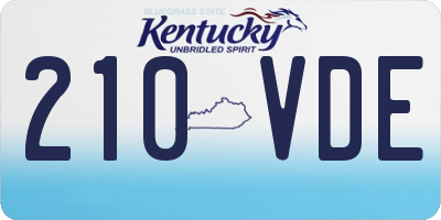 KY license plate 210VDE