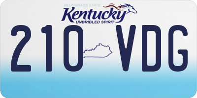 KY license plate 210VDG