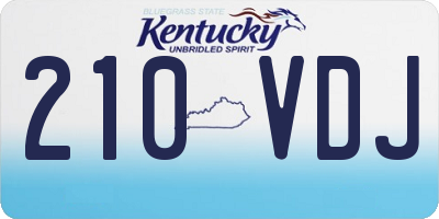 KY license plate 210VDJ