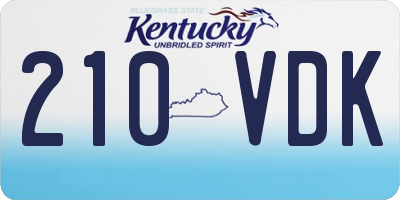 KY license plate 210VDK