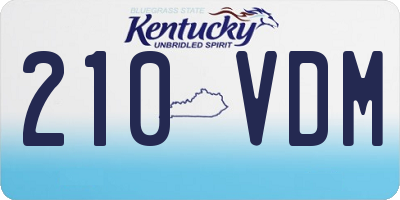 KY license plate 210VDM