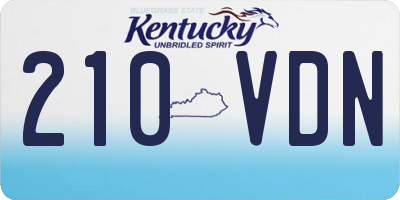 KY license plate 210VDN
