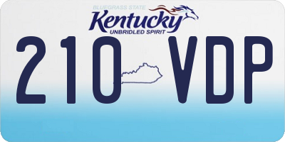 KY license plate 210VDP