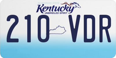 KY license plate 210VDR